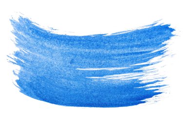 Mavi soyut suluboya fırça darbesi dokusu logo ve afiş için beyaz arka planda izole edilmiş. tasarım, yaratıcı ve illüstrasyon.