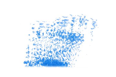 Mavi soyut suluboya fırça darbesi dokusu logo ve afiş için beyaz arka planda izole edilmiş. tasarım, yaratıcı ve illüstrasyon.