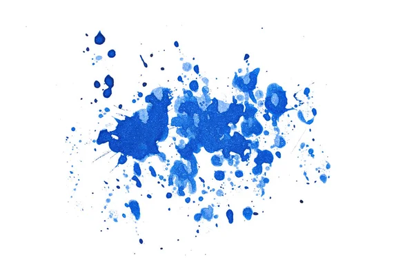 Mavi soyut suluboya fırça darbesi dokusu logo ve afiş için beyaz arka planda izole edilmiş. tasarım, yaratıcı ve illüstrasyon.