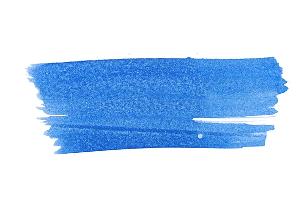 Pennello Acquerello Astratto Blu Pennellata Texture Isolata Sfondo Bianco Logo — Foto Stock