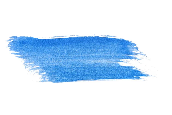Μπλε Αφηρημένη Ακουαρέλα Πινέλο Πινέλο Υφή Απομονωμένη Λευκό Φόντο Για — Φωτογραφία Αρχείου