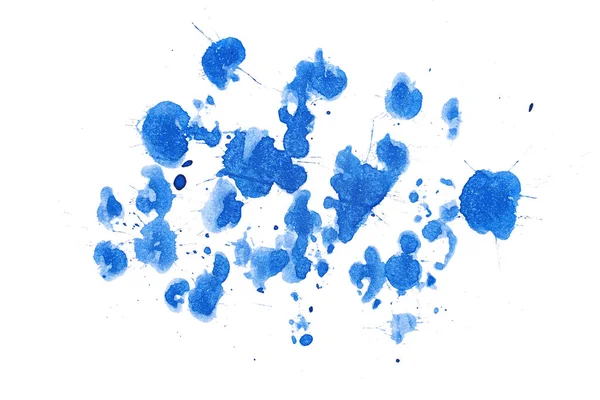파란색 수채화 페인트칠은 로고와 배너를 배경에 분리되어 있습니다 — 스톡 사진