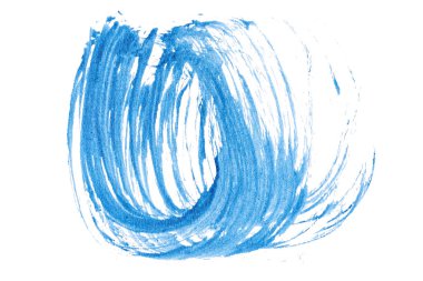 Mavi soyut suluboya fırça darbesi dokusu logo ve afiş için beyaz arka planda izole edilmiş. tasarım, yaratıcı ve illüstrasyon.