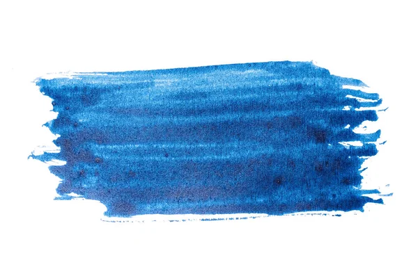 Синій Абстрактний Акварельний Пензлик Текстури Штрихування Ізольовані Білому Тлі Логотипу — стокове фото
