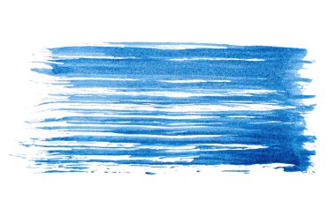 Mavi soyut suluboya fırça darbesi dokusu logo ve afiş için beyaz arka planda izole edilmiş. tasarım, yaratıcı ve illüstrasyon.