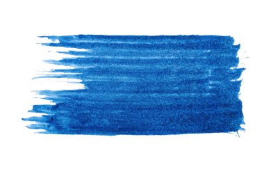 Mavi soyut suluboya fırça darbesi dokusu logo ve afiş için beyaz arka planda izole edilmiş. tasarım, yaratıcı ve illüstrasyon.