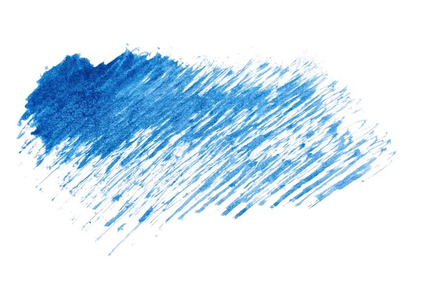 Μπλε Αφηρημένη Ακουαρέλα Πινέλο Πινέλο Υφή Απομονωμένη Λευκό Φόντο Για — Φωτογραφία Αρχείου