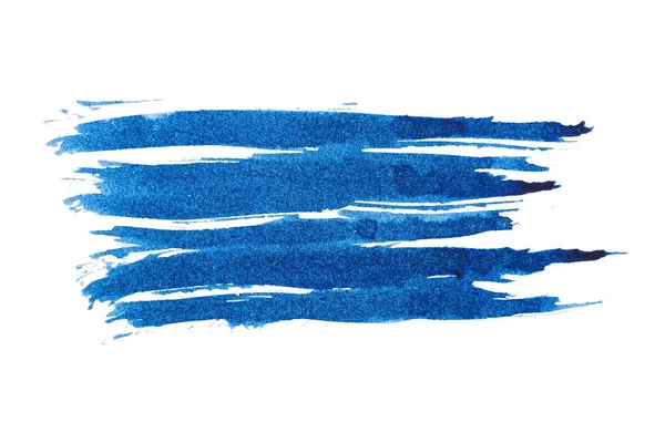 Blauer Abstrakter Pinselstrich Auf Weißem Hintergrund Für Logo Und Banner — Stockfoto