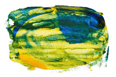 Soyut akrilik suluboya fırça darbesi dokusu logo ve afiş için beyaz arka planda izole edilmiş. tasarım, yaratıcı ve illüstrasyon.