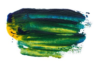 Soyut akrilik suluboya fırça darbesi dokusu logo ve afiş için beyaz arka planda izole edilmiş. tasarım, yaratıcı ve illüstrasyon.