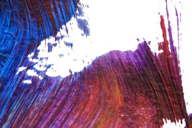 mavi kırmızı soyut akrilik boya renk dokusu beyaz zemin üzerinde mürekkep lekesi yöntemi kullanarak