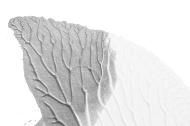 beyaz kağıt arkaplan üzerinde siyah beyaz soyut akrilik boya renk dokusu rorschach mürekkep lekesi yöntemi kullanarak