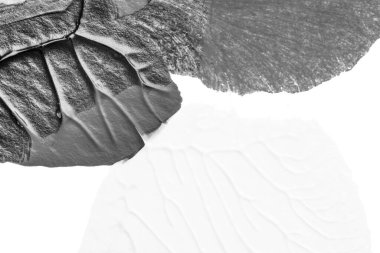 beyaz kağıt arkaplan üzerinde siyah beyaz soyut akrilik boya renk dokusu rorschach mürekkep lekesi yöntemi kullanarak