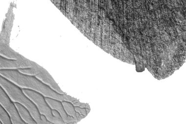 beyaz kağıt arkaplan üzerinde siyah beyaz soyut akrilik boya renk dokusu rorschach mürekkep lekesi yöntemi kullanarak