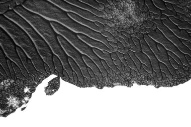 beyaz kağıt arkaplan üzerinde siyah beyaz soyut akrilik boya renk dokusu rorschach mürekkep lekesi yöntemi kullanarak