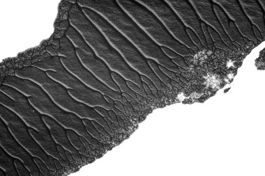 beyaz kağıt arkaplan üzerinde siyah beyaz soyut akrilik boya renk dokusu rorschach mürekkep lekesi yöntemi kullanarak