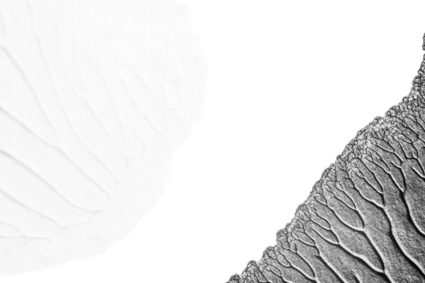 Zwart Wit Abstract Acryl Verf Kleur Textuur Wit Papier Achtergrond — Stockfoto