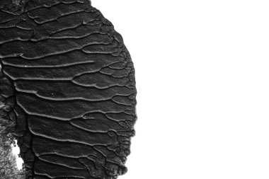 beyaz kağıt arkaplan üzerinde siyah beyaz soyut akrilik boya renk dokusu rorschach mürekkep lekesi yöntemi kullanarak