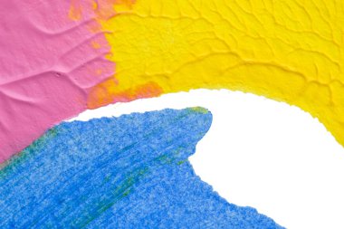 Beyaz kağıda akrilik renkler çizdim ve kağıdı karıştırılmış akrilik renklerin dokusunu oluşturan rorschach mürekkep lekesine benzer şekilde katladım..