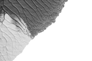 beyaz kağıt arkaplan üzerinde siyah beyaz soyut akrilik boya renk dokusu rorschach mürekkep lekesi yöntemi kullanarak