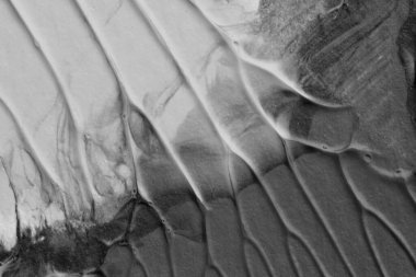 beyaz kağıt arkaplan üzerinde siyah beyaz soyut akrilik boya renk dokusu rorschach mürekkep lekesi yöntemi kullanarak