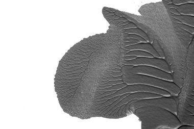 beyaz kağıt arkaplan üzerinde siyah beyaz soyut akrilik boya renk dokusu rorschach mürekkep lekesi yöntemi kullanarak