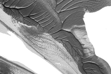 beyaz kağıt arkaplan üzerinde siyah beyaz soyut akrilik boya renk dokusu rorschach mürekkep lekesi yöntemi kullanarak