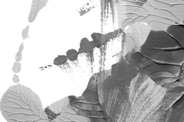 beyaz kağıt arkaplan üzerinde siyah beyaz soyut akrilik boya renk dokusu rorschach mürekkep lekesi yöntemi kullanarak