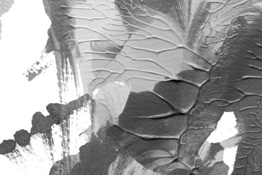 beyaz kağıt arkaplan üzerinde siyah beyaz soyut akrilik boya renk dokusu rorschach mürekkep lekesi yöntemi kullanarak