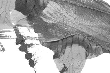 beyaz kağıt arkaplan üzerinde siyah beyaz soyut akrilik boya renk dokusu rorschach mürekkep lekesi yöntemi kullanarak