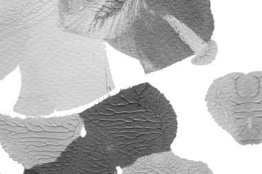 beyaz kağıt arkaplan üzerinde siyah beyaz soyut akrilik boya renk dokusu rorschach mürekkep lekesi yöntemi kullanarak