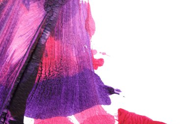 pink purple abstract acrylic painting color texture on white paper background by using rorschach inkblot method