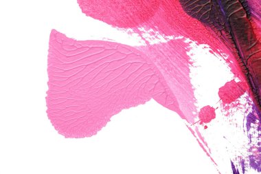 pink purple abstract acrylic painting color texture on white paper background by using rorschach inkblot method