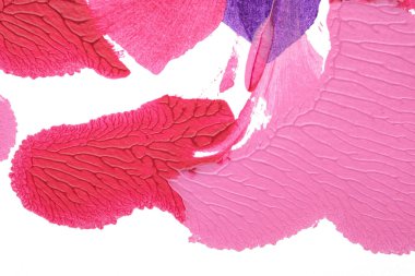 pink purple abstract acrylic painting color texture on white paper background by using rorschach inkblot method