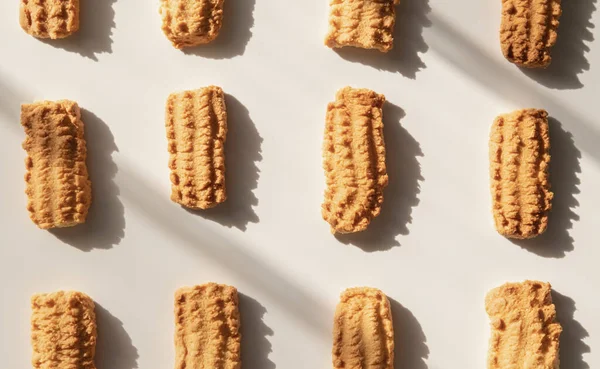 Galletas Masa Mantequilla Caseras Hechas Mano Sobre Fondo Blanco Con —  Fotos de Stock