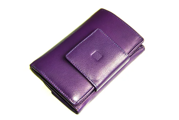 Purple leather purse — Stock Photo, Image