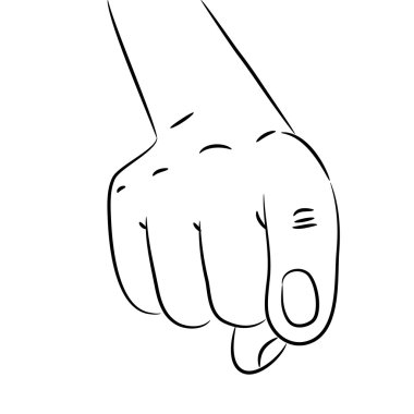 dibujo de una mano humana con un dedo índice apuntando
