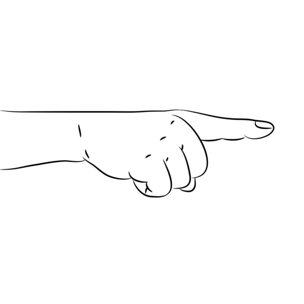 Hand met wijzende wijsvinger — Stockvector