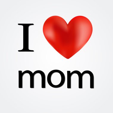 Anne - vektör çizim seviyorum