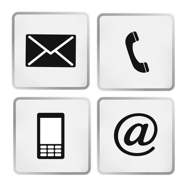 Contatto icone buttonsset busta, cellulare, telefono, posta — Vettoriale Stock