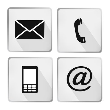 simge buttonsset - zarf, cep, telefonu, mail iletişim