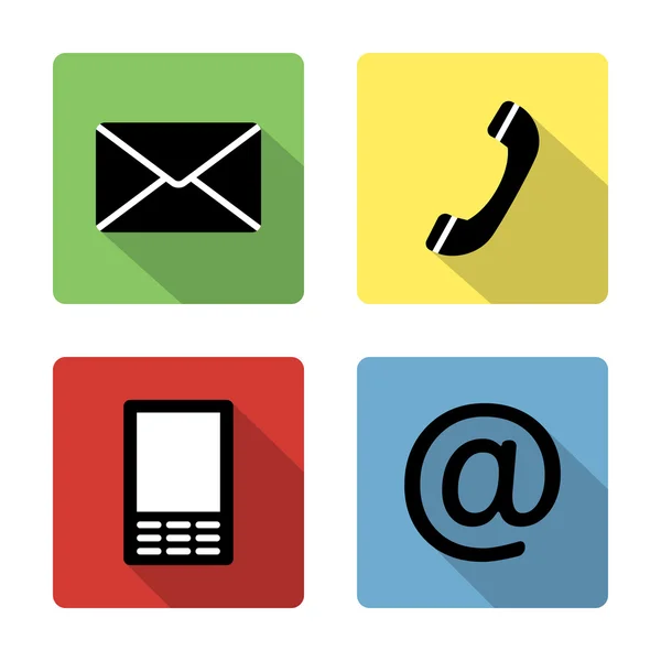 Contact icons buttonsset - envelope, mobile, phone, mail — Stock Vector