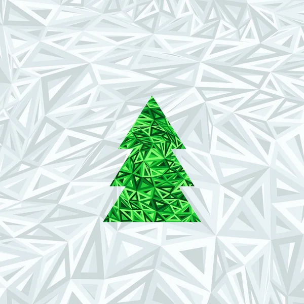 几何抽象的圣诞树上蓝色的抽象背景 — 图库矢量图片