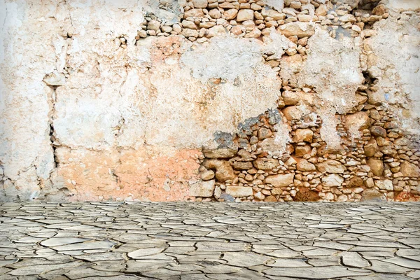 Vieux fond vintage de mur de rue en pierre ou texture — Photo