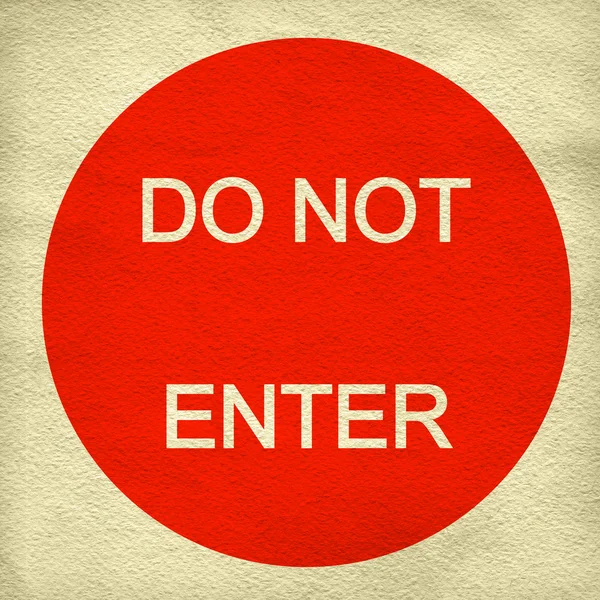 Do not enter sign on paper background — Stock Photo, Image
