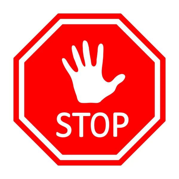 Señal de stop de tráfico con una mano - Vector EPS10 — Vector de stock