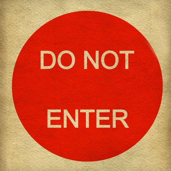 Do not enter sign on paper background — Stock Photo, Image