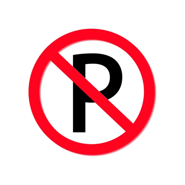 Nessun segno di parcheggio su sfondo bianco — Vettoriale Stock