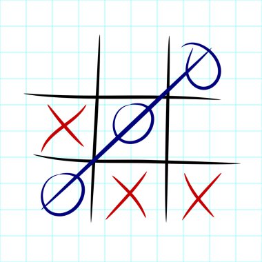 Tic tac toe oyunu matematik kağıt sayfası - eps10