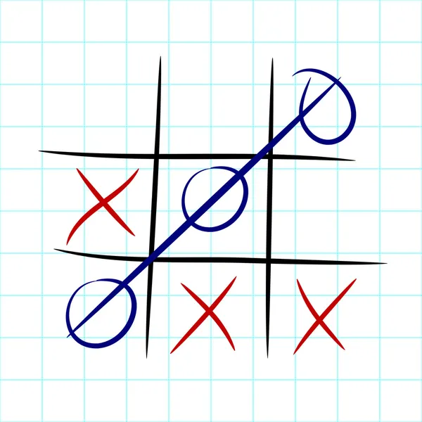 Tic jogo tac toe em folha de papel matemática - EPS10 —  Vetores de Stock